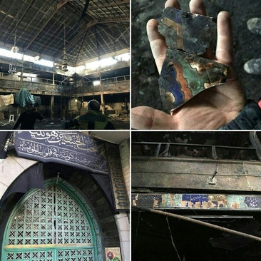 تخریب 80 درصدی تکیه درکه بر اثر آتش‌سوزی+عکس