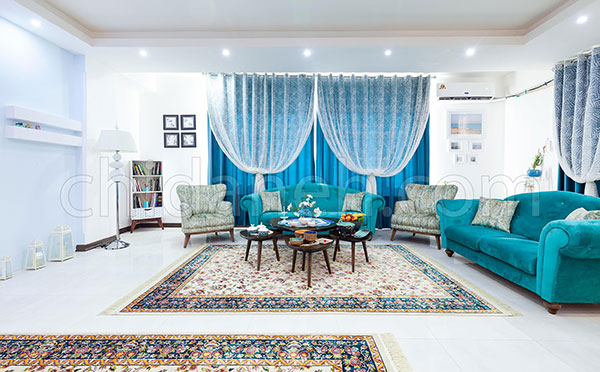 دکوراسیون آبی و سفید، خانه امیر و زهرا پر از آرامش است!