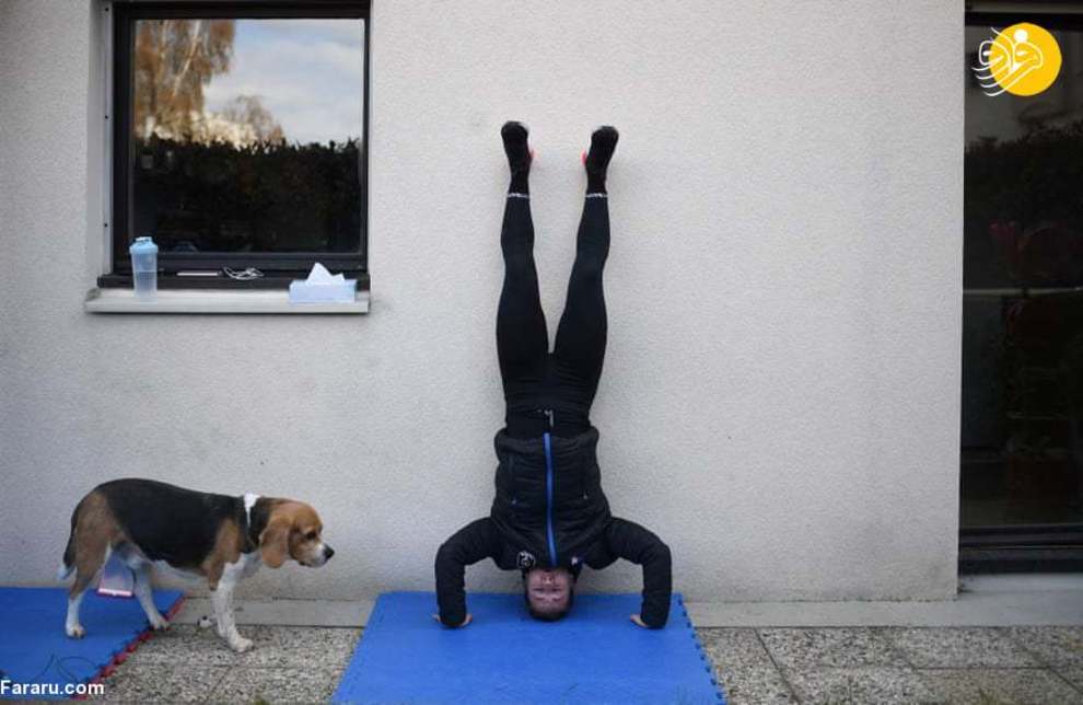 تصاویر| روش‌های خلاقانه ورزشکاران برای ورزش در قرنطینه