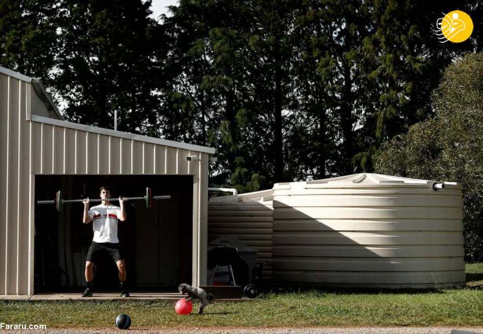 تصاویر| روش‌های خلاقانه ورزشکاران برای ورزش در قرنطینه