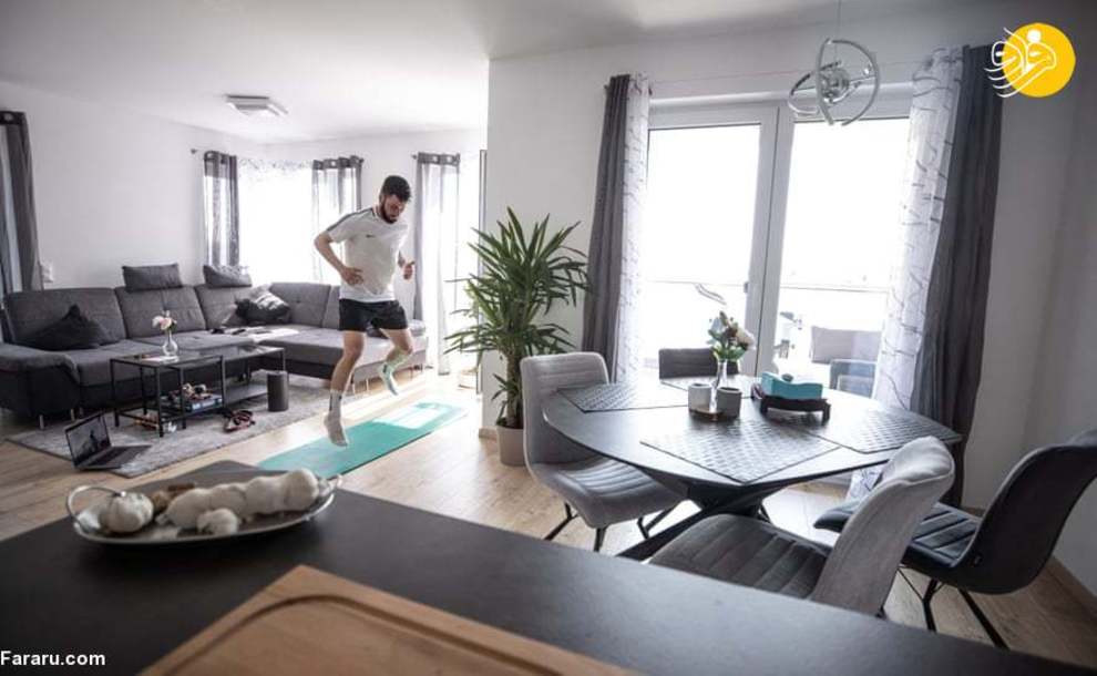 تصاویر| روش‌های خلاقانه ورزشکاران برای ورزش در قرنطینه