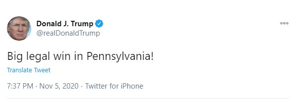 ترامپ مدعی پیروزی در پنسیلوانیا شد
