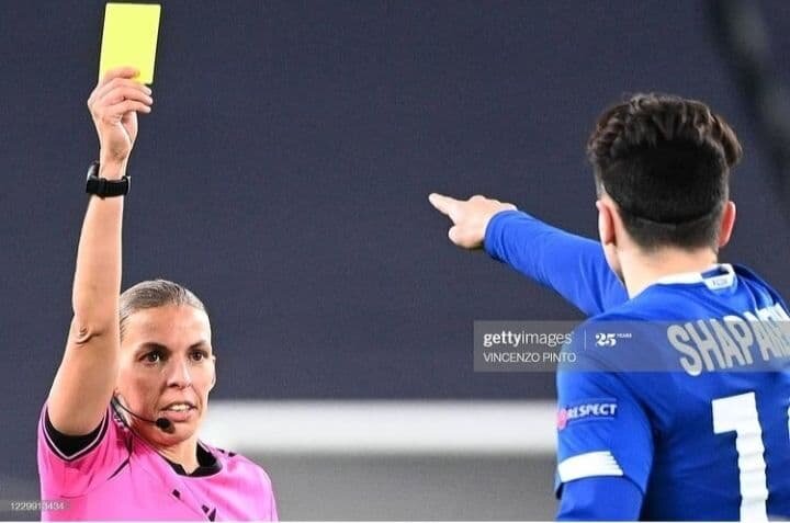 سوت تاریخی یک زن در لیگ قهرمانان اروپا /عکس