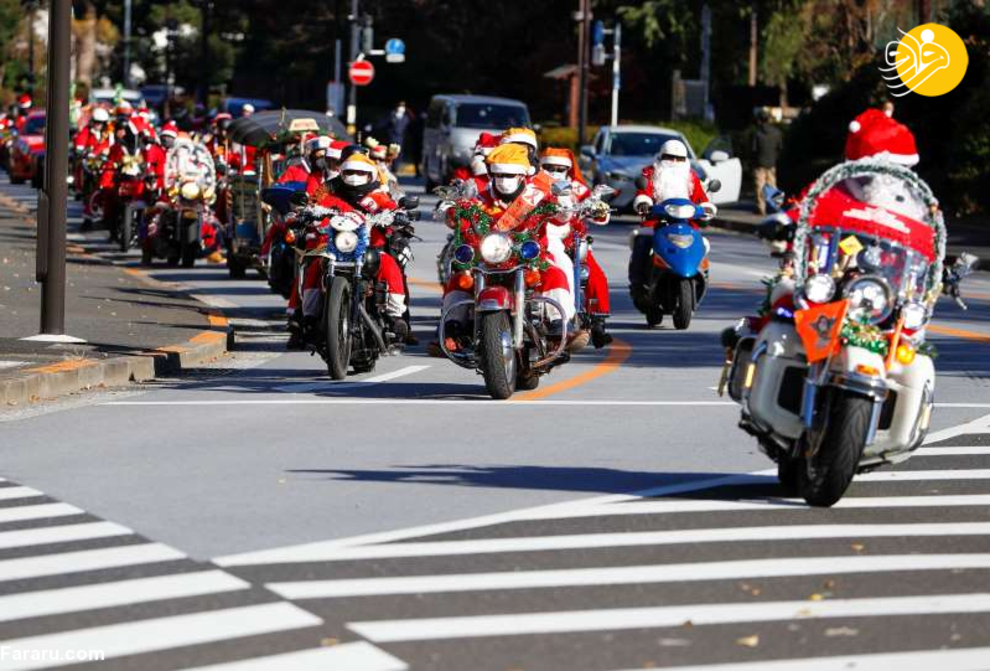 موتورسواری بابانوئل‌ها در محکومیت کودک آزاری/ تصاویر‌