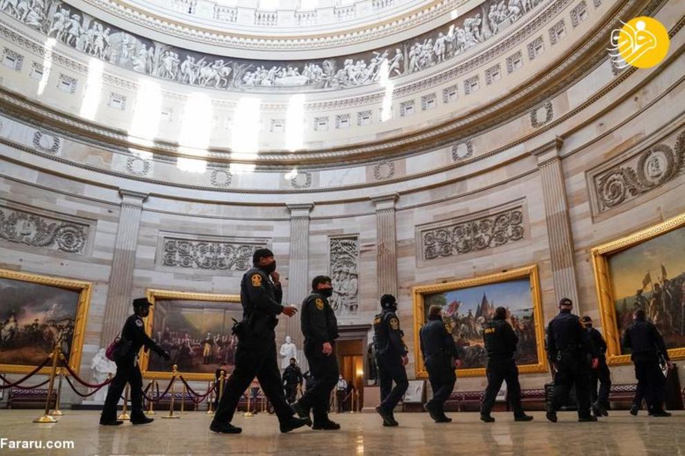وضعیت کنگره آمریکا پس از حمله هواداران ترامپ/ تصاویر‌