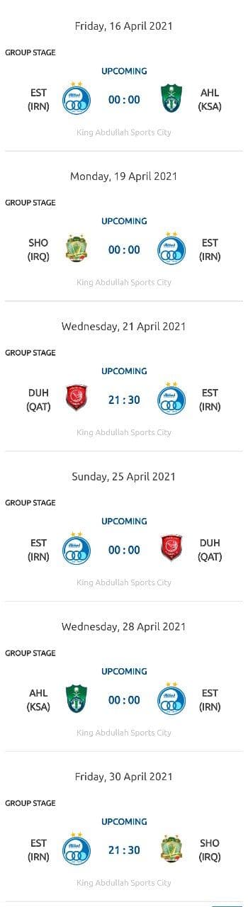 اعلام ساعت بازی‌های لیگ قهرمانان آسیا 2021/عکس