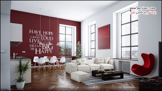 جزئیات قرمز در دکوراسیون
