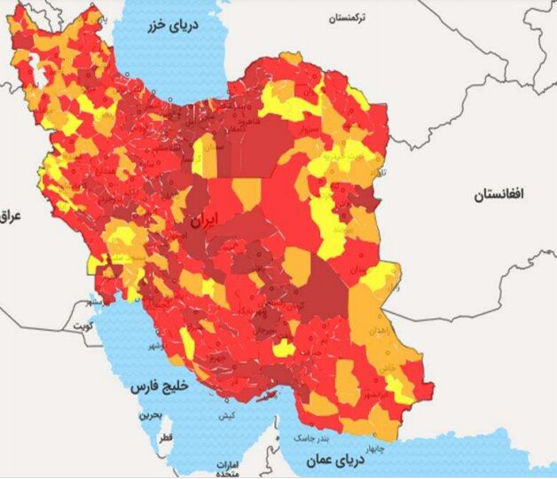 ایران در آستانه موج سهمگین‌تر کرونا / جدیدترین شهرهایی که قرمز شدند