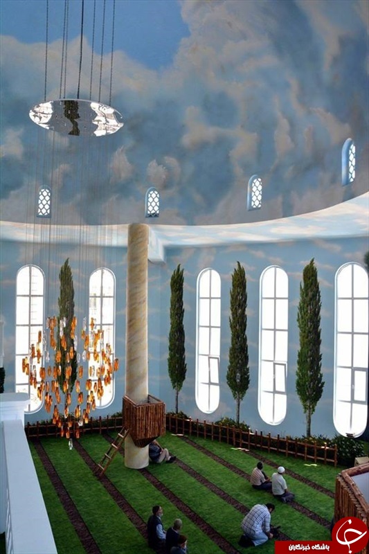 مسجدی که دست کمی از باغ‌های بهشتی ندارد+تصاویر