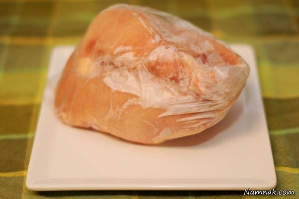 باز کردن یخ مرغ 