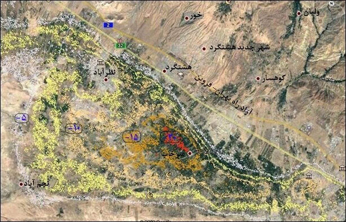 فرونشست ۲۳ سانتیمتری در برخی مناطق البرز


