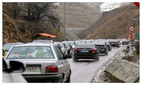 ترافیک سنگین در جاده چالوس
