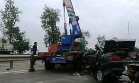 مرگ وحشتناک 2 مرد زیر جرثقیل بزرگ