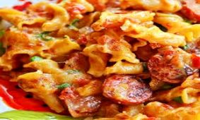 طرز تهیه پاستا سوسیس پنیری