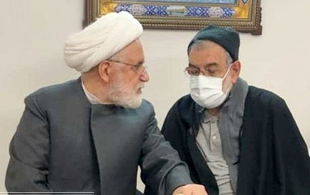 مهدی کروبی به عیادت قدرت‌الله علیخانی رفت