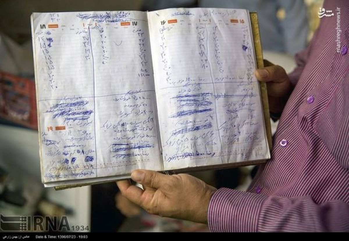 دفتر حساب و کتاب یک مواد فروش + عکس