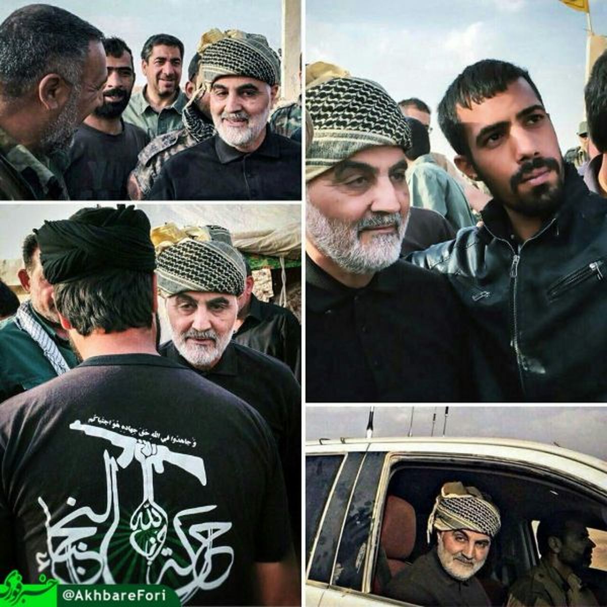 سردار سلیمانی در میان رزمندگان جنبش نُجَباء