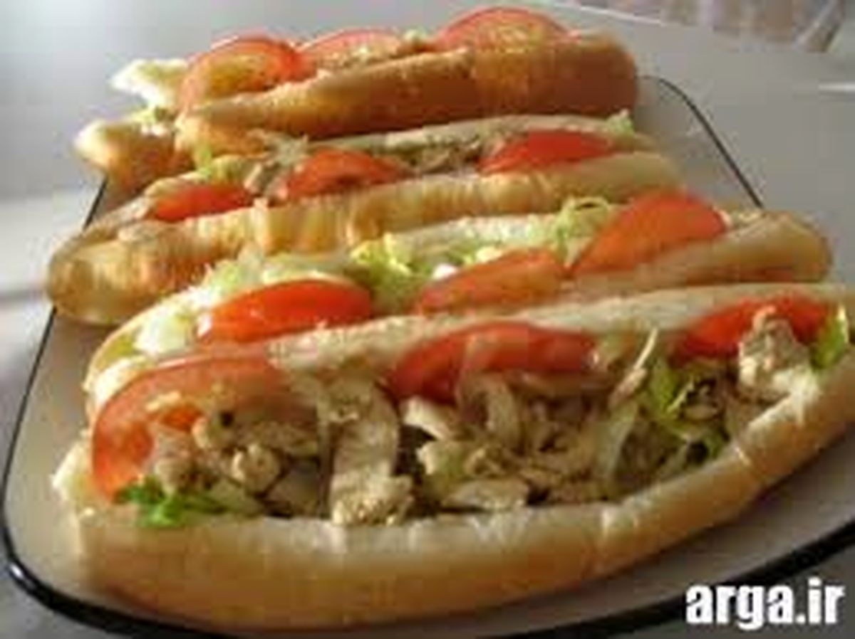 دستور تهیه ساندویچ مرغ و سبزیجات با پنیر