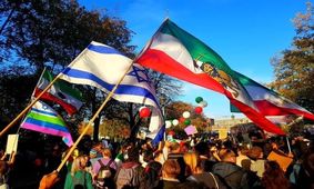 تجمع مونیخ شروع نشده گروه های برانداز به جان هم افتادند/ ویدئو