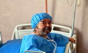  لحظات عاشقانه اسدالله یکتا و همسرش در بیمارستان/ ویدئو

