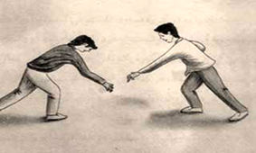 بازی سنتی و محلی قدیم در قلعه سر (رزین کا)