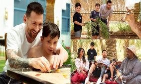 گردش خانوادگی لیونل مسی در عربستان/ ویدئو