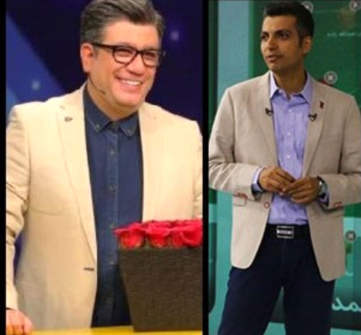 عادل فردوسی پور و رضا رشیدپور در مراسم اختتامیه پنجمین جشنواره تلویزیونی جام جم