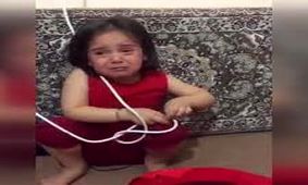 فیلم | لحظه سخت خداحافظی امدادگر هلال‌احمر با دختر کوچکش