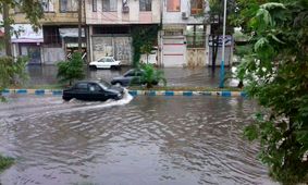 آبگرفتگی شدید بلوار نامجو مشهد+فیلم