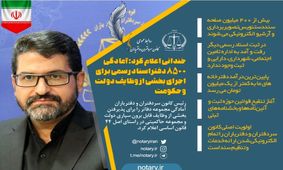 خندانی اعلام کرد: آمادگی ۸۵۰۰ دفتر اسناد رسمی برای اجرای بخشی از وظایف دولت و حکومت
