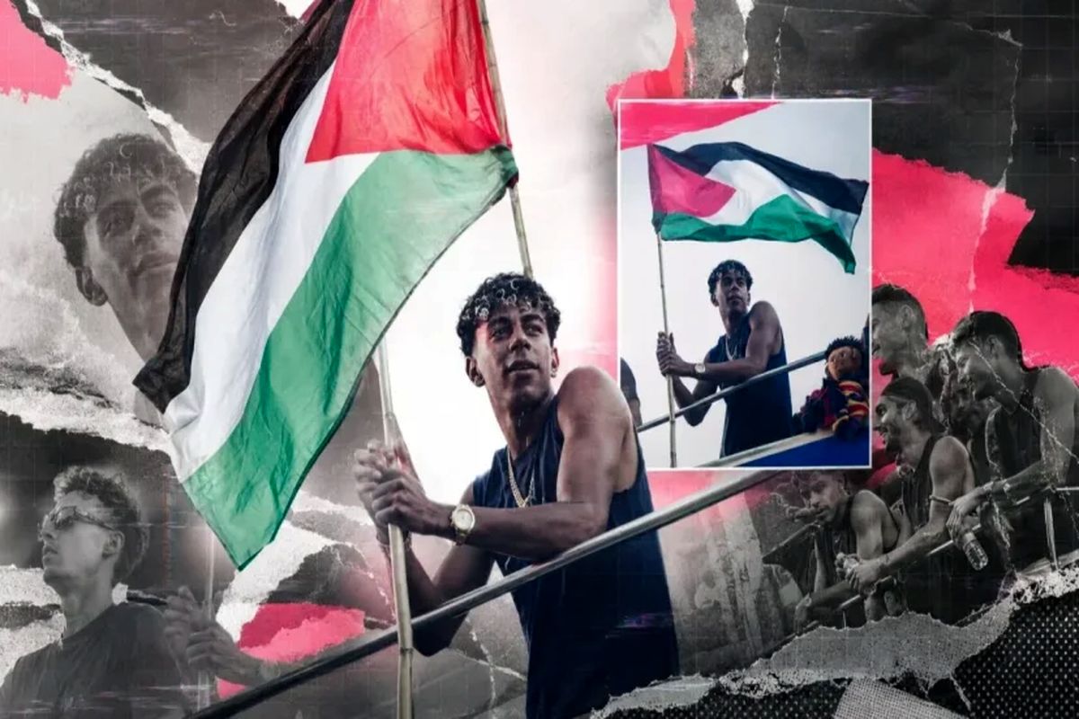 حمایت گواردیولا از لامین یامال پس از بالا بردن پرچم فلسطین
