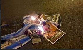 بحرینی‌ ها تصویر هرتزوگ را به آتش کشیدند