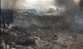 تصویر منتشر شده از گودال محل انفجار در بندر شهید رجایی بندرعباس/ ویدئو