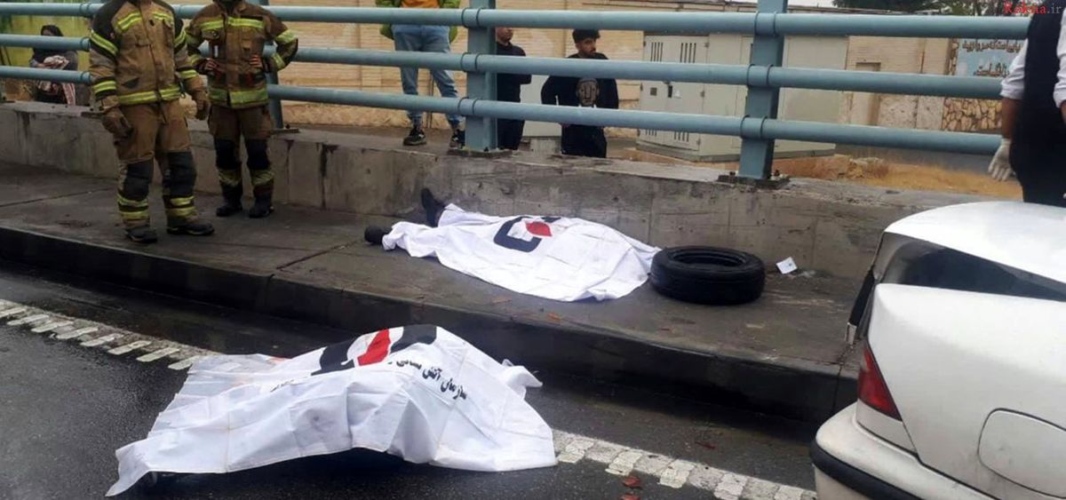 مرگ هولناک 2 مرد تهرانی در صحنه پنچری گرفتن در اتوبان حکیم
