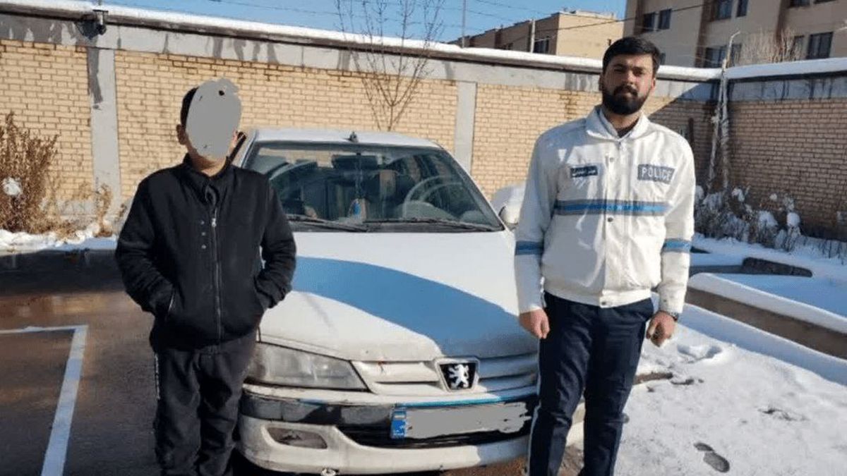 توقیف خودرو سواری با راننده ۱۳ ساله در گلبهار