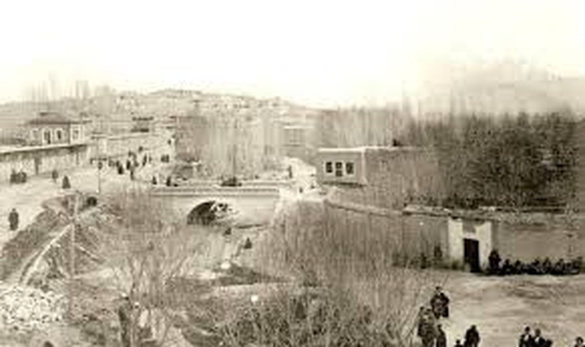 سفر در زمان؛ تصویر رنگی‌شده «سرپل تجریش» در اواخر دوران قاجار 