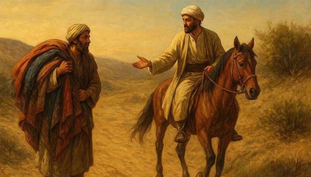 داستان بزاز و سوار از مرزبان نامه داستان دو رهگذر در بیابان و خرگوشی که رازها را فاش کرد